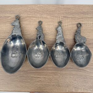 Arthur Court Barnyard Animals Measuring Cup Set Aluminum 2004 Farmhouse